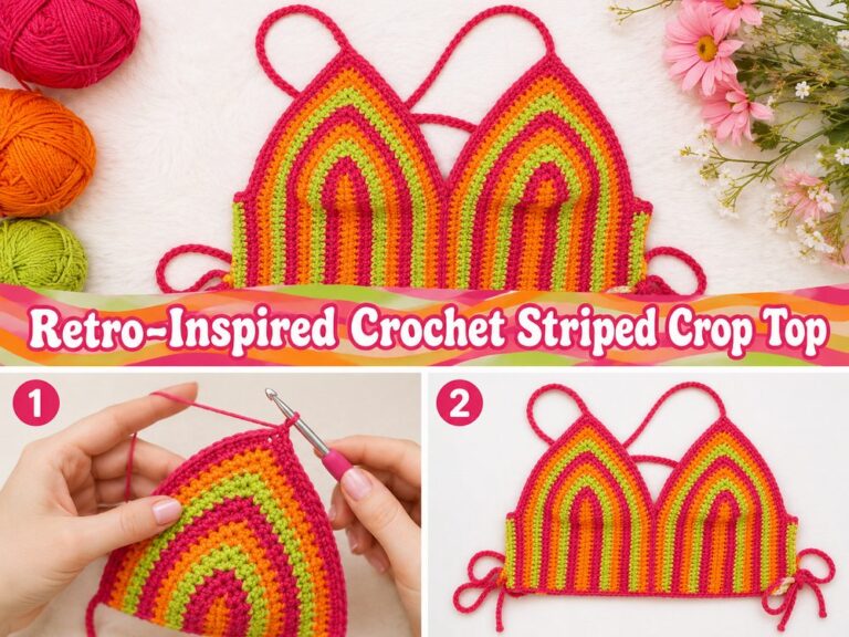 Retro‑Inspired Crochet Striped Crop Top s