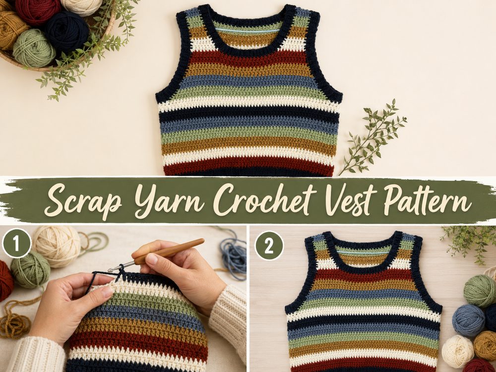 Scrap Yarn Crochet Vest Pattern s