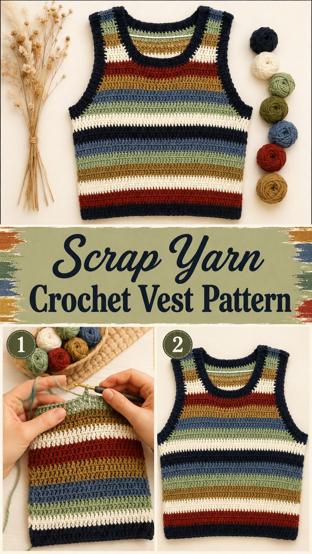 Scrap Yarn Crochet Vest Pattern