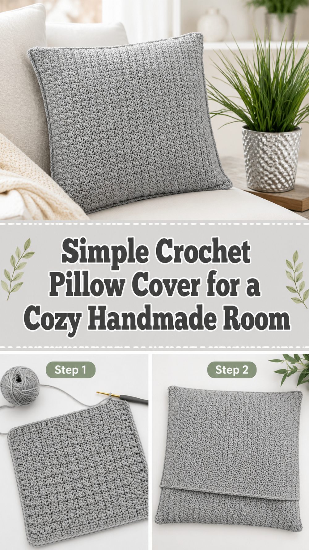 Simple Crochet Pillow Cover for a Cozy Handmade Room