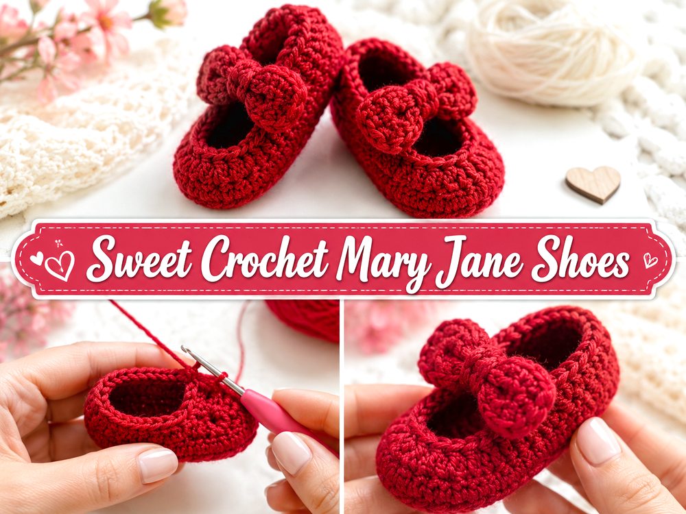 Sweet Crochet Mary Jane Shoes s