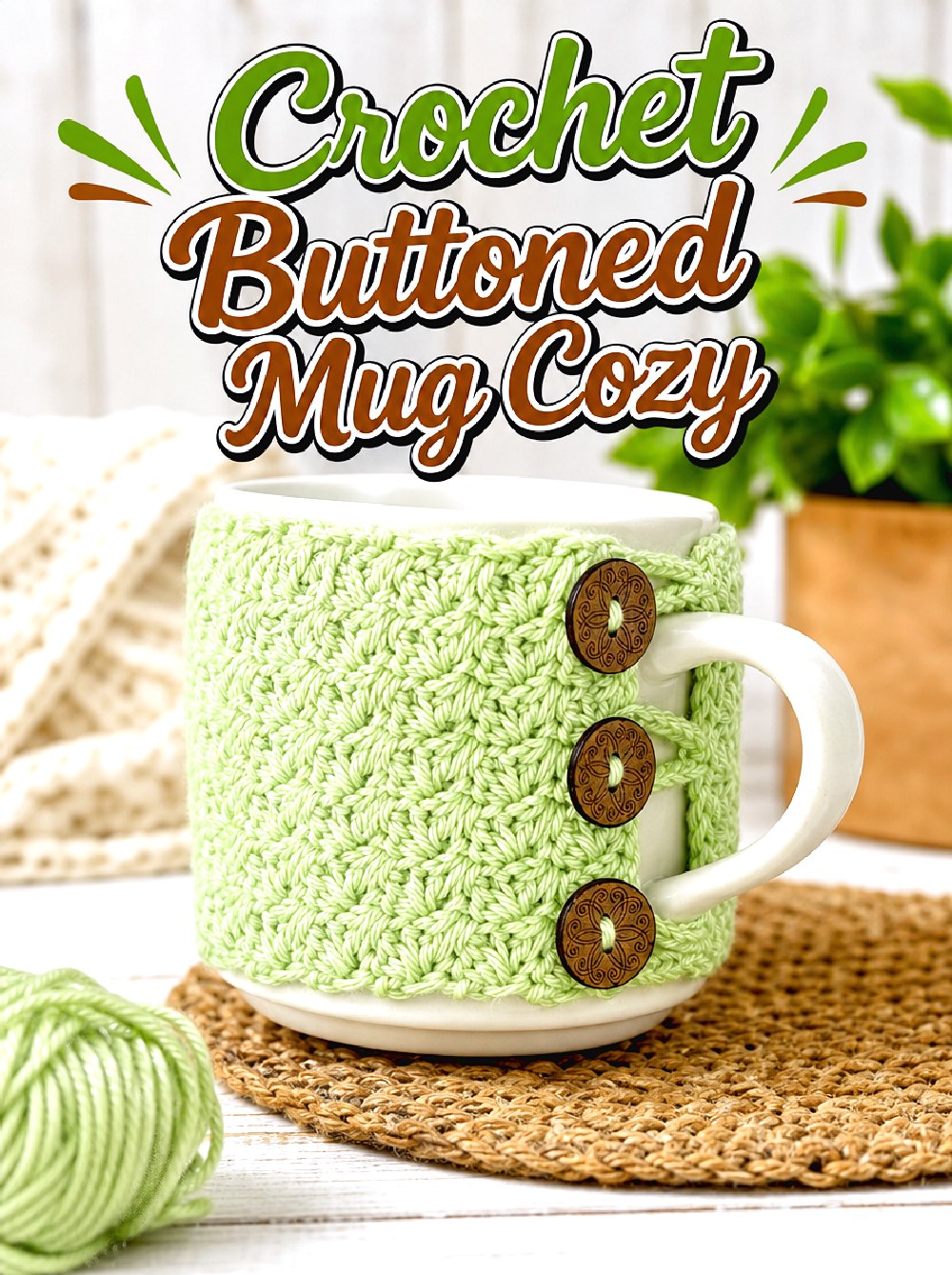 Crochet Buttoned Mug Cozy