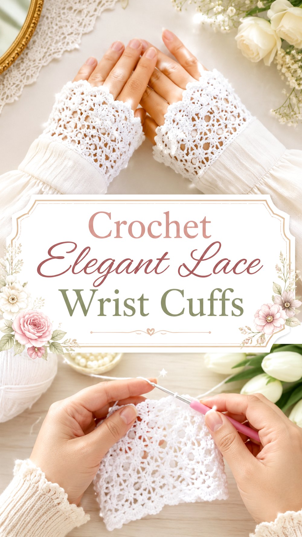 Crochet Elegant Lace Wrist Cuffs