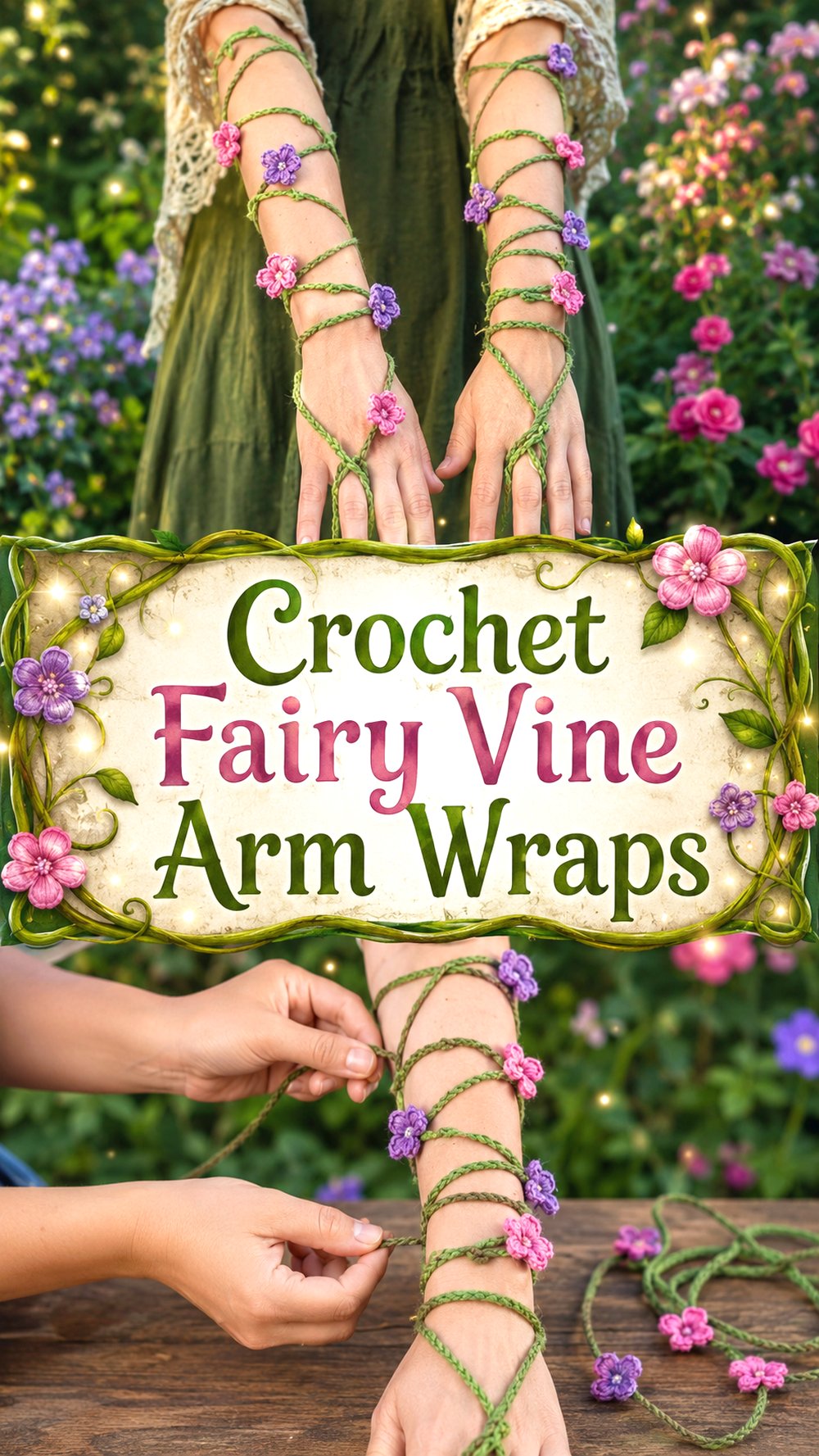 Crochet Fairy Vine Arm Wraps