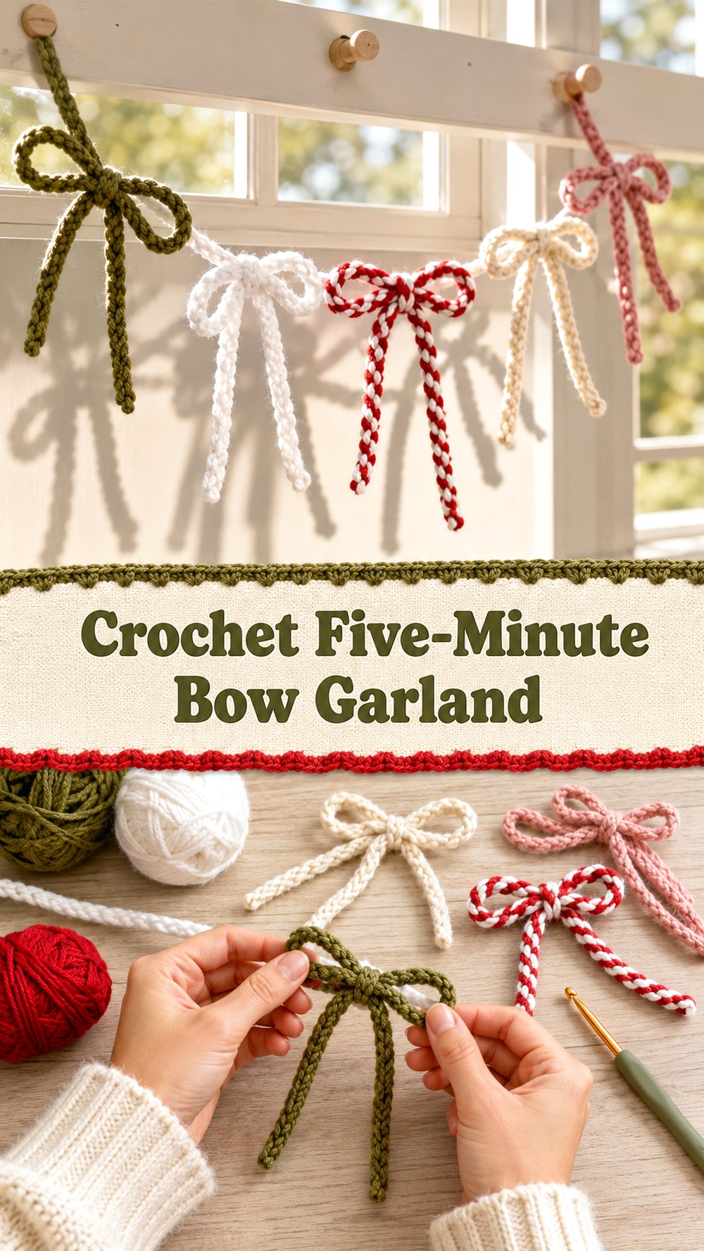 Crochet Five Minute Bow Garland