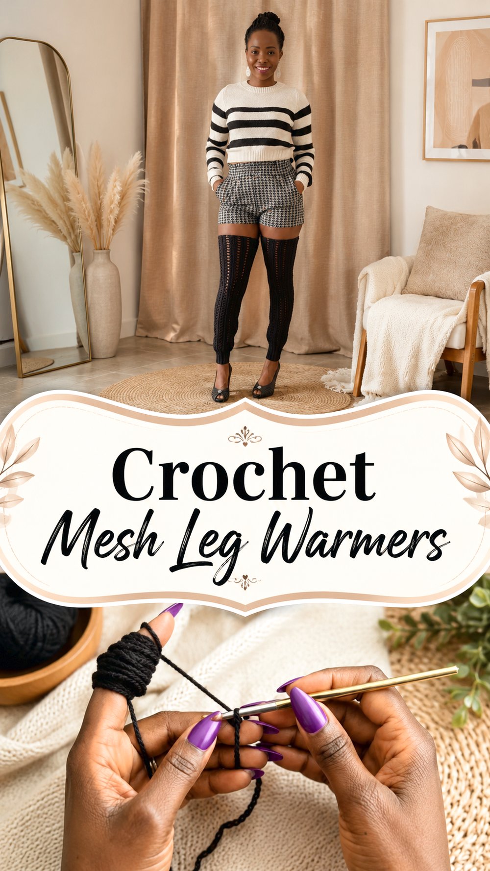 Crochet Mesh Leg Warmers