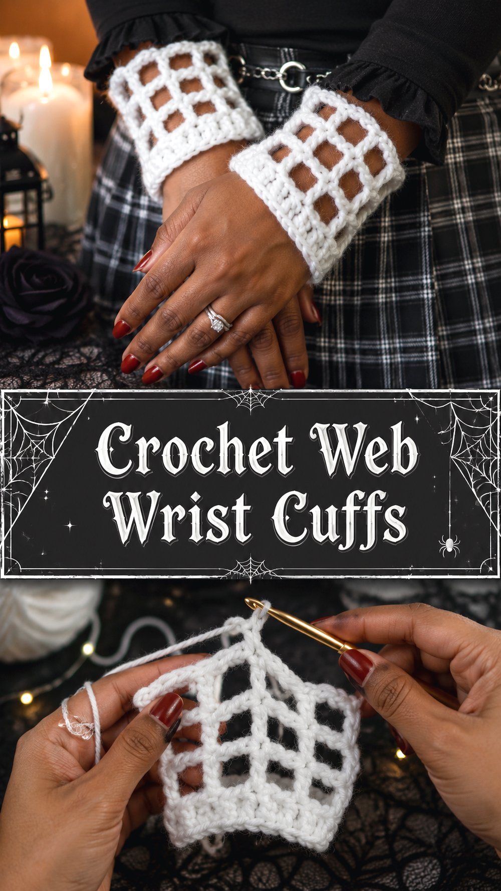 Crochet Web Wrist Cuffs