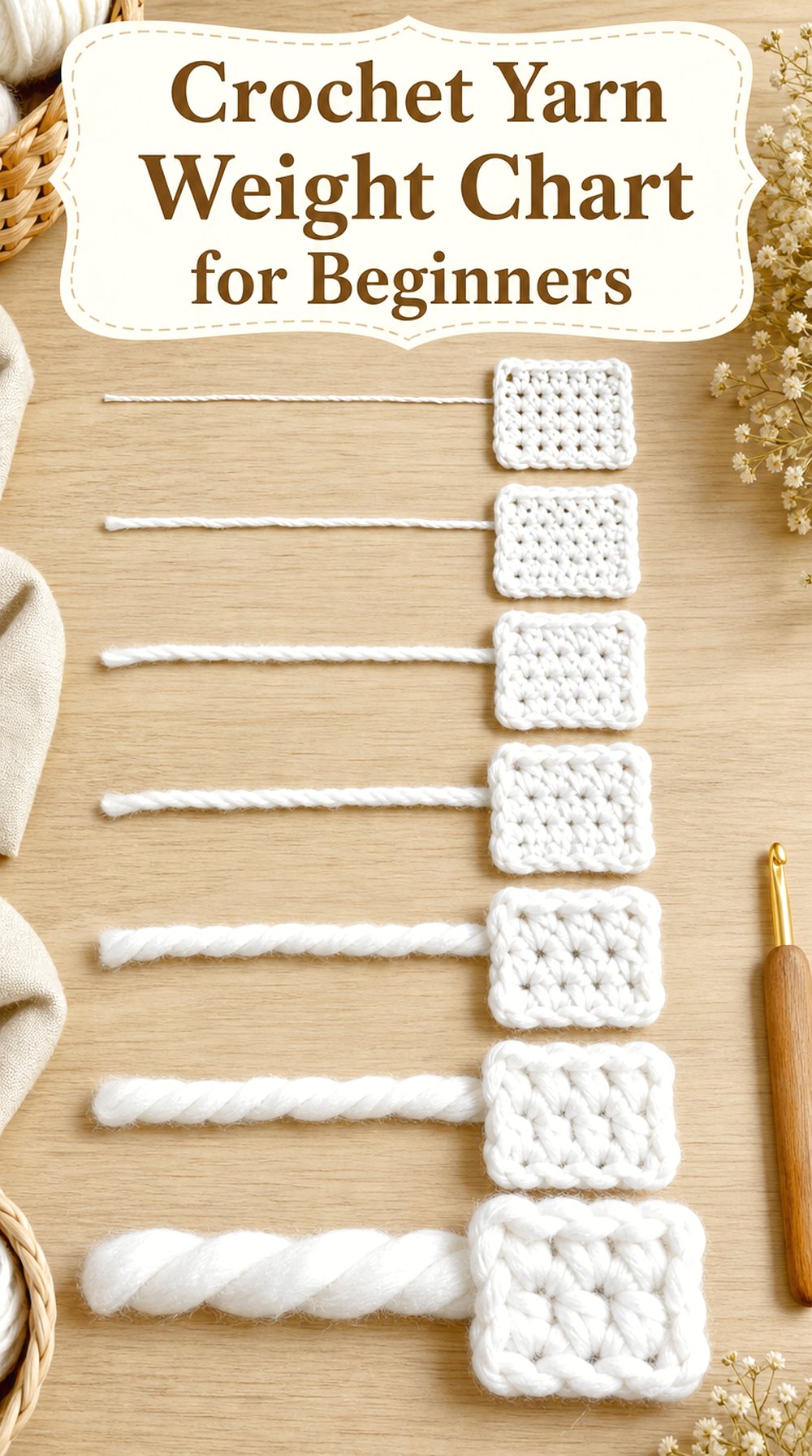 Crochet Yarn Weight Chart for Beginners