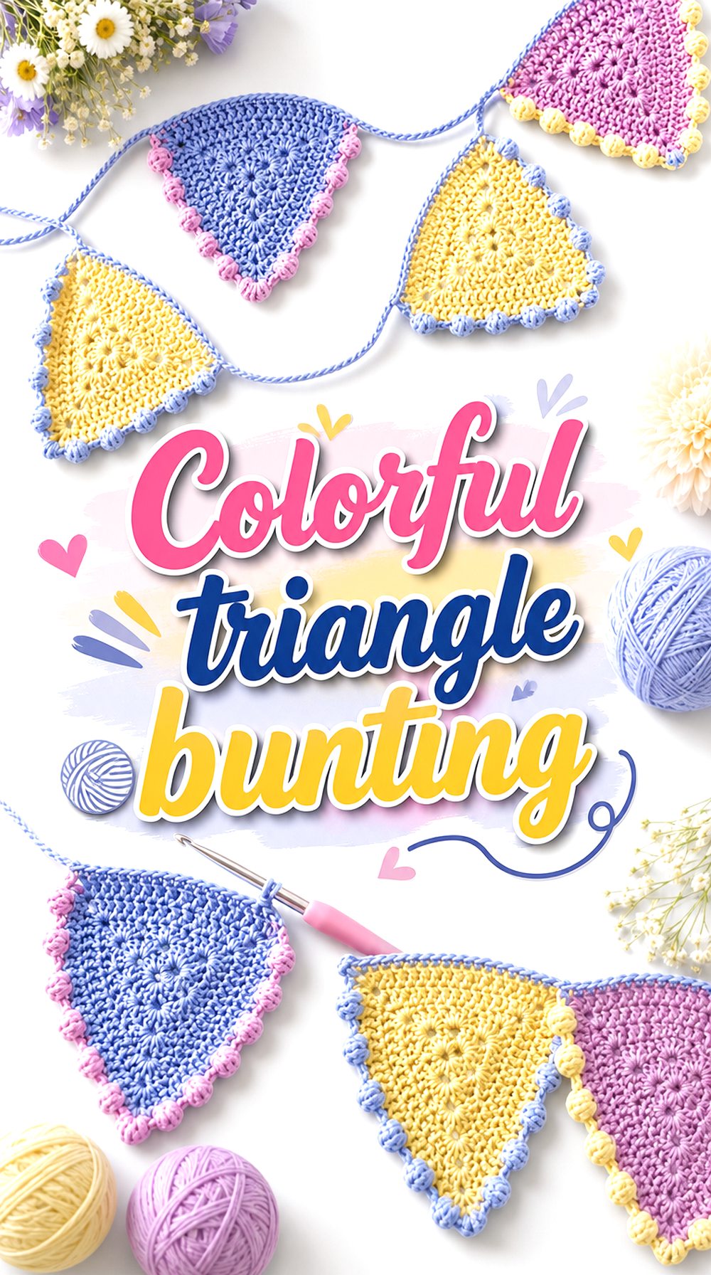 Colorful triangle bunting