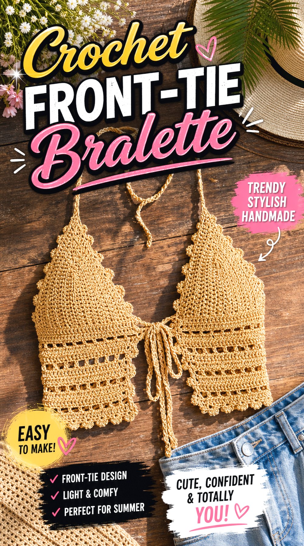 Crochet Front Tie Bralette