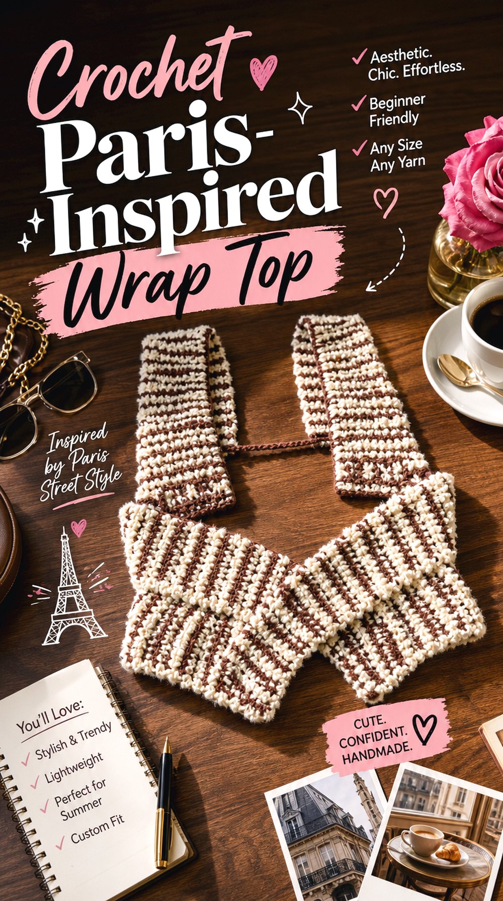 Crochet Paris Inspired Wrap Top