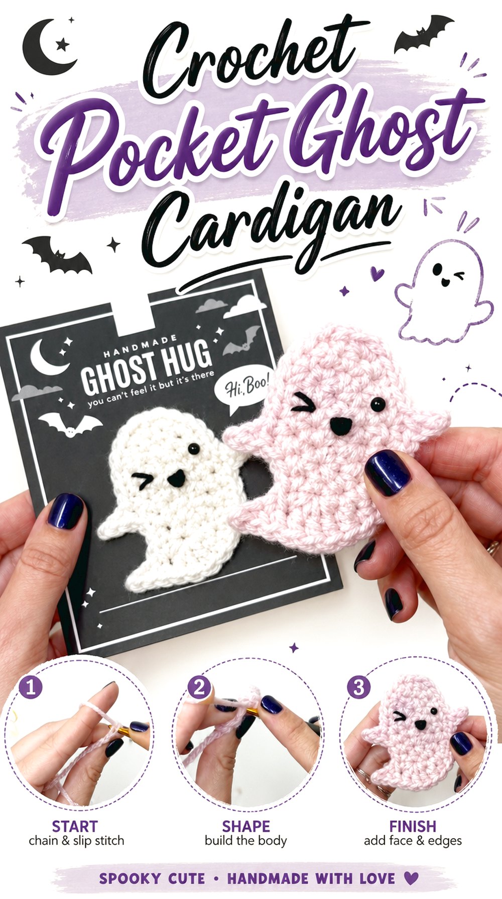 Crochet Pocket Ghost Cardigan