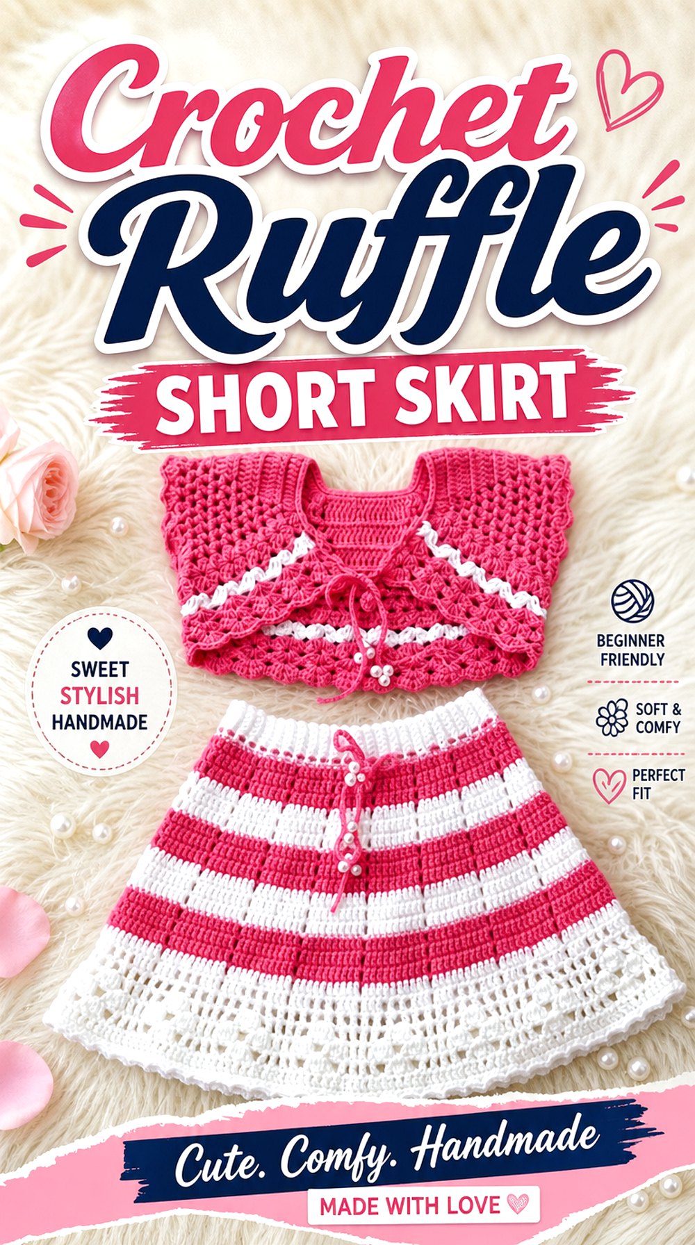 Crochet Ruffle Short Skirt