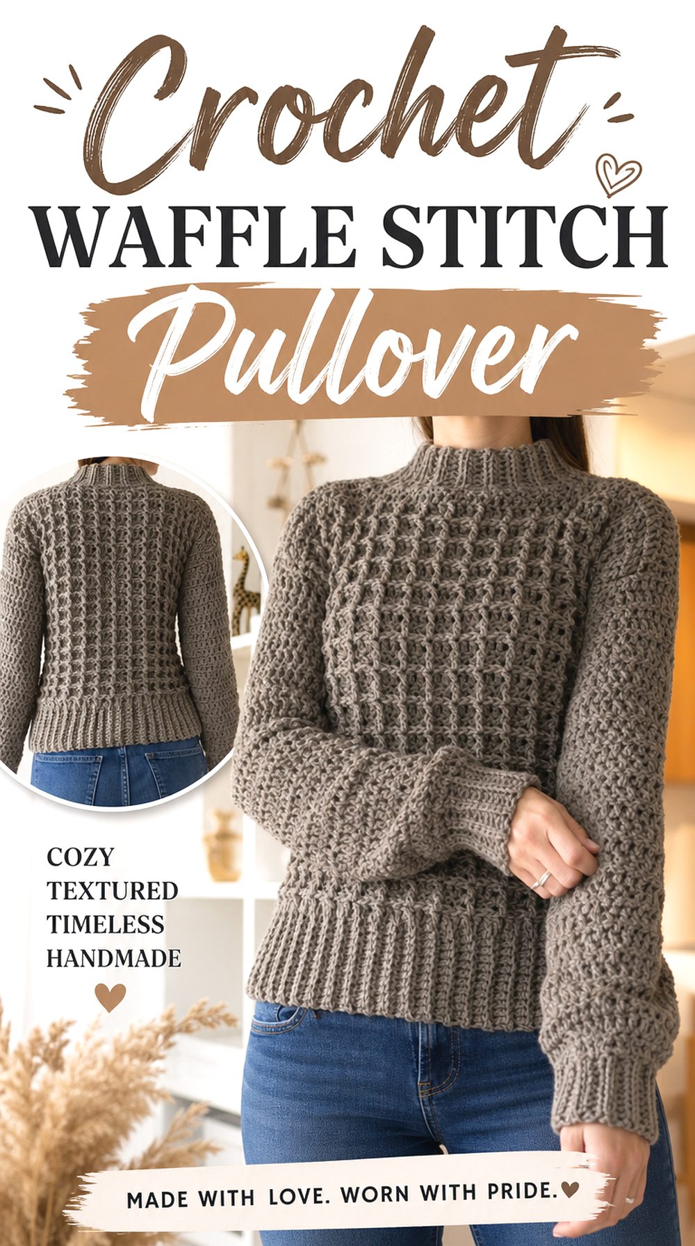 Crochet Waffle Stitch Pullover