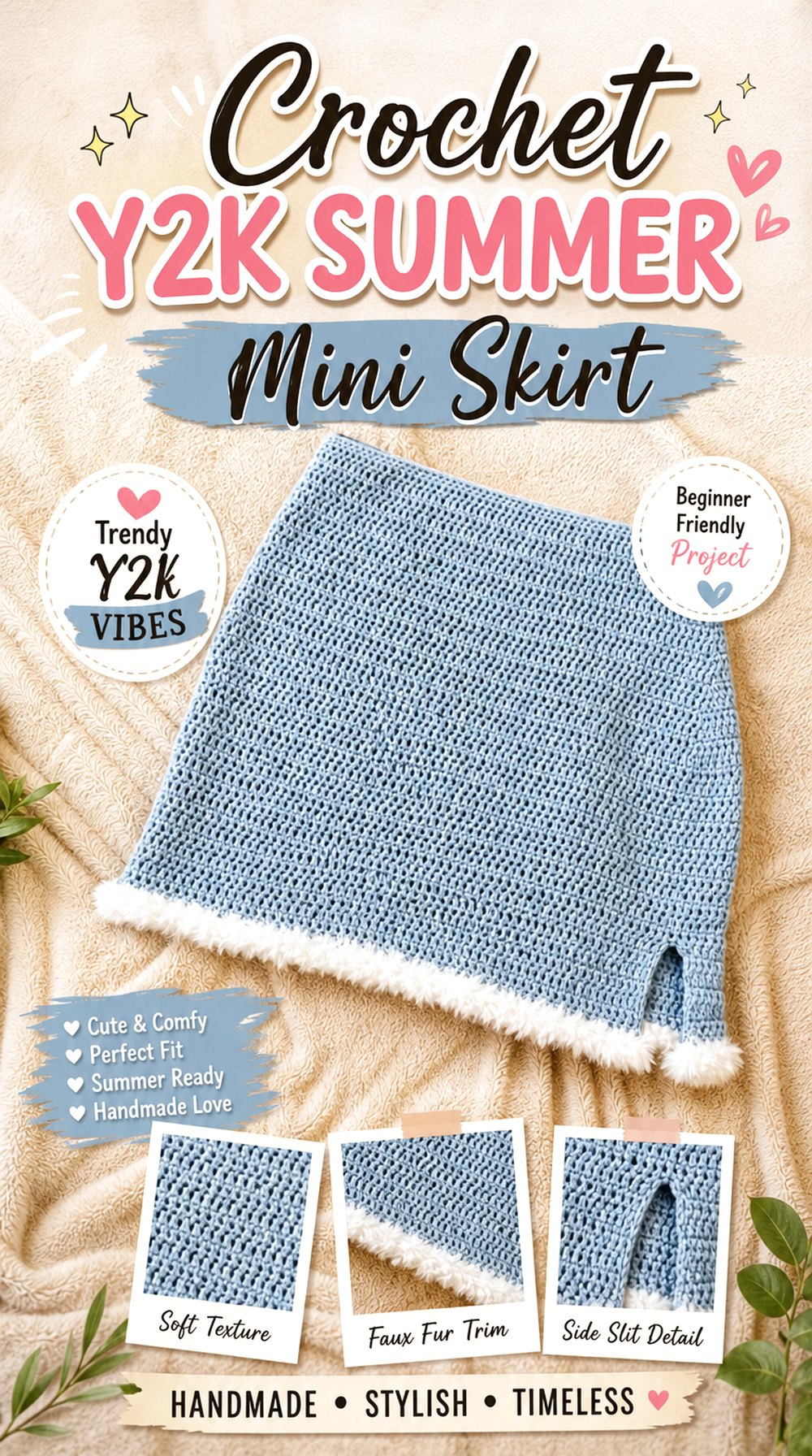 Crochet YK Summer Mini Skirt