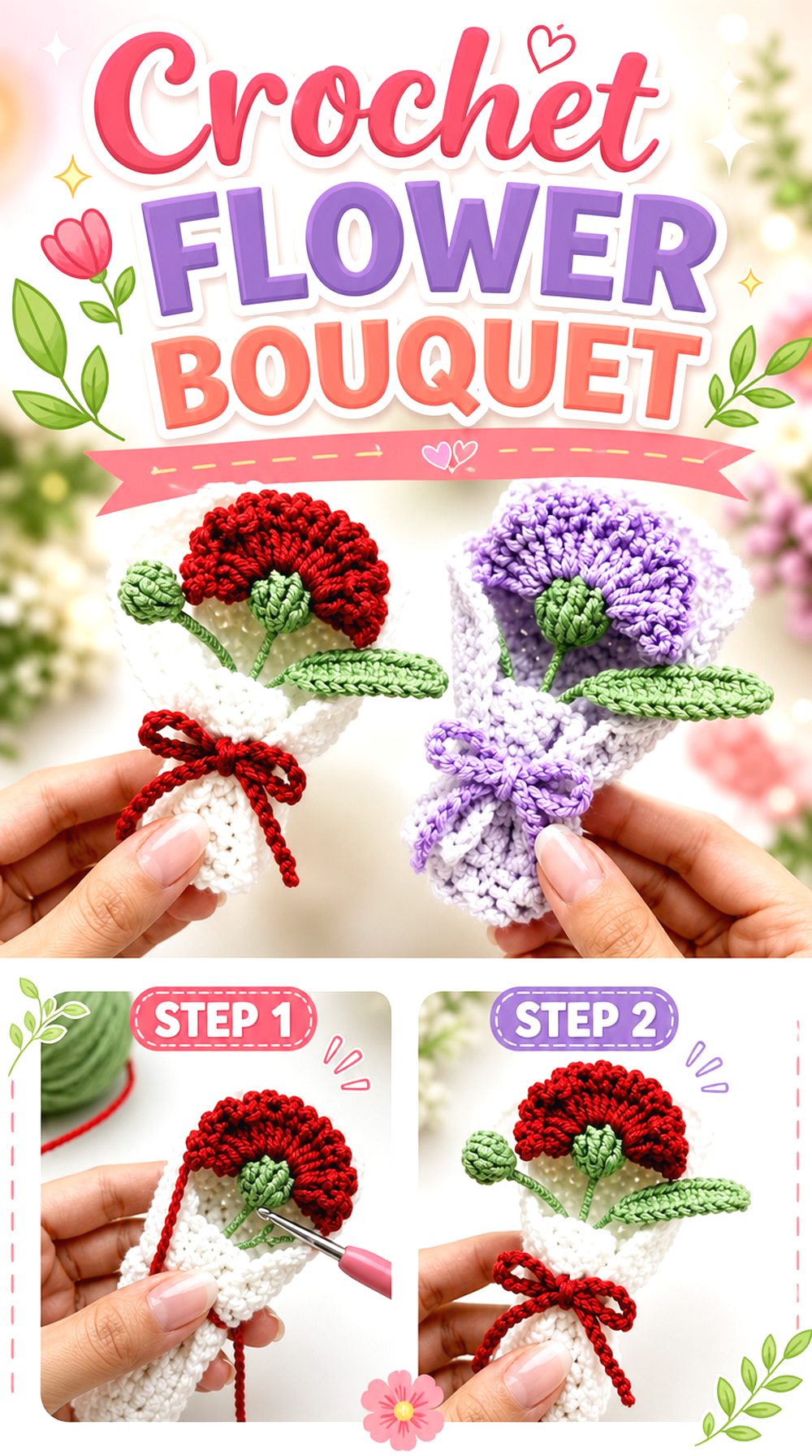 Crochet flower bouquet