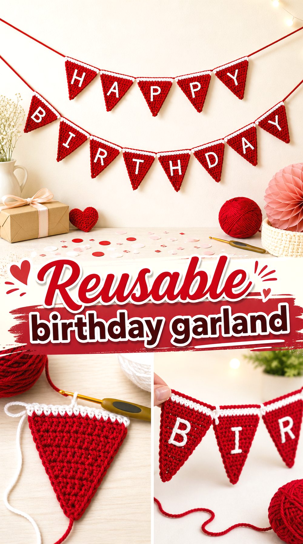 Reusable birthday garland
